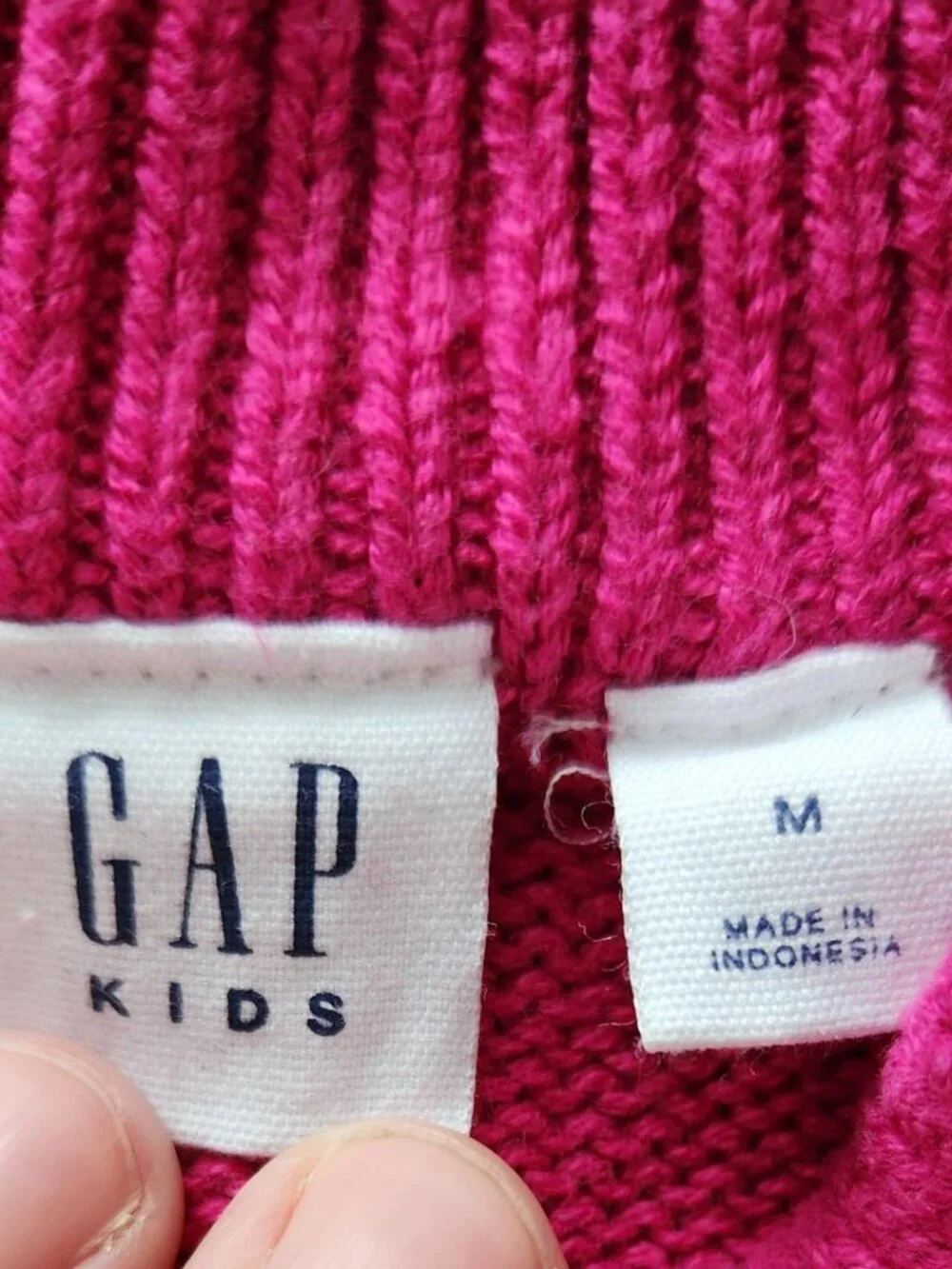 🩷 Gap Kids Hot Pink Knit Sweater Girls M 8 9 Cotton Pullover